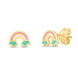 14K Gold Rainbow Studs