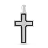 Silver Black Frame Cross Pendant