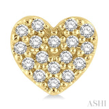 1/10 Ctw Heart Charm Round Cut Diamond Petite Fashion Earrings in 10K Yellow Gold