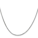 14K White Gold 16 inch 1.65mm Diamond-cut Cable with Lobster Clasp Chain