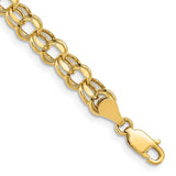 14k 7in 5.5mm Hollow Double Link Charm Bracelet