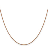 14K Rose Gold 18 inch .9mm Box Link with Lobster Clasp Chain