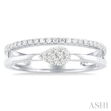 Pear Shape Double Row East-West Lovebright Diamond Fashion Ring