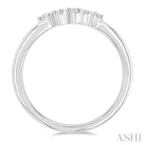 1/8 Ctw Petite Open Center Scatter Round Cut Diamond Fashion Ring in 14K White Gold