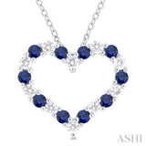 Heart Shape Gemstone & Diamond Fashion Pendant