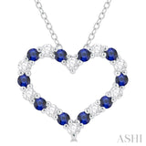 Heart Shape Gemstone & Diamond Fashion Pendant