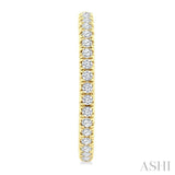 1 Ctw French Pave Set Round Cut Diamond Fashion Half Hoop Earrings in 14K Yellow Gold