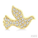 1/6 Ctw Petite Dove Round Cut Diamond Fashion Stud Earrings in 10K Yellow Gold