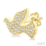 1/6 Ctw Petite Dove Round Cut Diamond Fashion Stud Earrings in 10K Yellow Gold