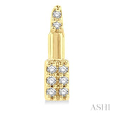 1/20 Ctw Petite Lipstick Round Cut Diamond Fashion Stud Earrings in 10K Yellow Gold