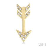 1/10 Ctw Petite Arrow Round Cut Diamond Fashion Stud Earrings in 10K Yellow Gold