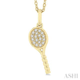 Tennis Racket Petite Diamond Fashion Pendant