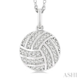 Volleyball Petite Diamond Fashion Pendant