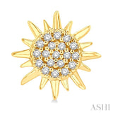 1/8 Ctw Petite Sun Round Cut Diamond Fashion Stud Earrings in 10K Yellow Gold