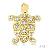 1/6 Ctw Petite Turtle Round Cut Diamond Fashion Stud Earrings in 10K Yellow Gold