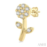 Flower Petite Diamond Fashion Earrings