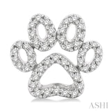 1/4 Ctw Petite Dog Paw Round Cut Diamond Fashion Stud Earrings in 10K White Gold
