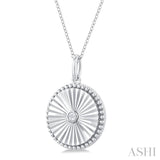 Silver Circle Medallion Diamond Pendant