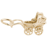 10 KT CANOPY BABY CARRIAGE CHARM