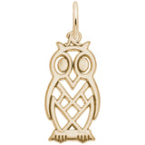 14 KT FLAT CUTOUT OWL CHARM