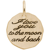 14 KT I LOVE YOU TO THE MOON AND BACK TAG CHARM