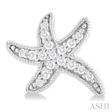 1/8 Ctw Petite Milgrain Starfish Round Cut Diamond Fashion Stud Earrings in 10K White Gold