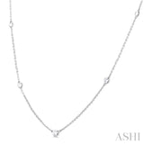 Bezel Set Graduated Diamond Station Necklace