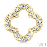 1/6 Ctw Petite Clover Round Cut Diamond Fashion Stud Earrings in 10K Yellow Gold