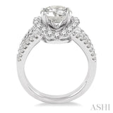 Semi-Mount Halo Diamond Engagement Ring