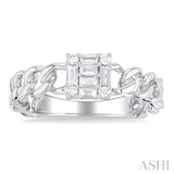 Curb & Cuban Fusion Diamond Fashion Ring