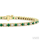 Gemstone & Diamond Tennis Bracelet