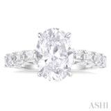 Oval Shape Semi-Mount Diamond Engagement Ring