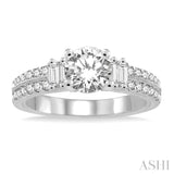 Round Shape Semi-Mount Diamond Engagement Ring