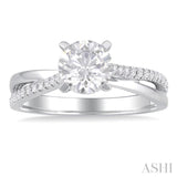 Round Shape Semi-Mount Diamond Engagement Ring