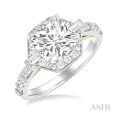 Cushion Shape Semi-Mount Halo Diamond Engagement Ring