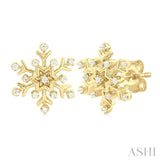 Snow Flake Petite Diamond Fashion Earrings