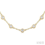 Bezel Set Diamond Station Necklace