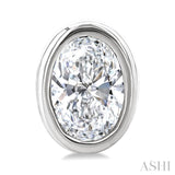1/5 Ctw Petite Bezel Set Oval Cut Diamond Fashion Stud Earrings in 10K White Gold