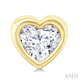 1/5 Ctw Petite Bezel Set Heart Shape Diamond Fashion Stud Earrings in 10K Yellow Gold