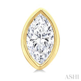 1/5 Ctw Petite Bezel Set Marquise Cut Diamond Fashion Stud Earrings in 10K Yellow Gold