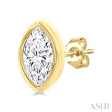 1/5 Ctw Petite Bezel Set Marquise Cut Diamond Fashion Stud Earrings in 10K Yellow Gold