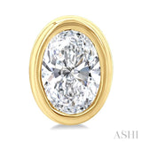 1/5 Ctw Petite Bezel Set Oval Cut Diamond Fashion Stud Earrings in 10K Yellow Gold