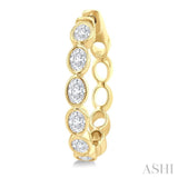 1 1/10 Ctw Bezel Set Oval Cut Diamond Fashion Hoop Earrings in 14K Yellow Gold