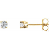 14K Yellow Gold 1/6 CTW Natural Diamond Earrings
