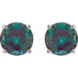Platinum 8 mm Lab-Grown Alexandrite Earrings