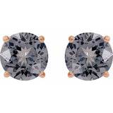 14K Rose Gold 6 mm Natural Gray Spinel Earrings