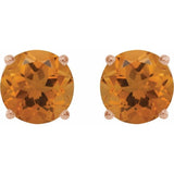 14K Rose Gold 7 mm Natural Citrine Earrings