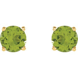 14K Yellow Gold 6 mm Natural Peridot Earrings