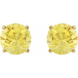 14K Yellow Gold 8 mm Lab-Grown Yellow Sapphire Earrings