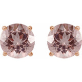14K Rose Gold 6 mm Natural Pink Morganite Earrings